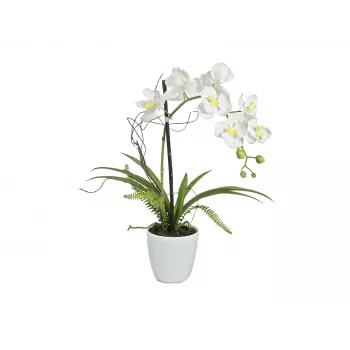 Aranjament artificial cu orhidee EUROPALMS 1, în ghiveci, alb-roz, 60 cm 82530346