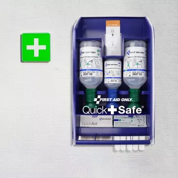 Trusă de prim ajutor First Aid Only Quick+ Safe DIN EN 15154-4, albastră, montaj pe perete, plastic ABS, conținut conform DIN 13157 P-44026 00