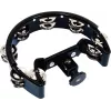 DIMAVERY Half-Round Tambourine with Holder, 16 Pairs of Jingles, Black 26056685