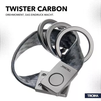 Breloc TROIKA TWISTER CARBON (KRG649/CB)