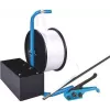 Set de chingi din poliester Banholzer&Wenz 19mm x 600m cu distribuitor portabil și 1000 de cleme din oțel (17051)
