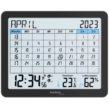 Ceas deșteptător calendar radiocontrolat TECHNOLINE WT2600, negru