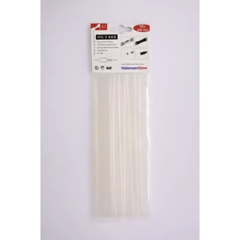 Set tub termocontractabil HellermannTyton HIS-3, 3:1, 12 mm / 4 mm, transparent, 10 bucăți 308-31215