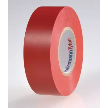 Bandă izolatoare electrică PVC HellermannTyton HTAPE-FLEX15-25x25-PVC-RD roșie, 25 mm x 25 m, grosime 0,15 mm 710-00134