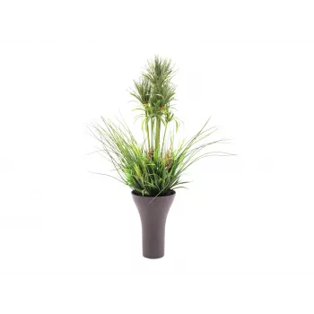 Aranjament din iarbă artificială EUROPALMS, 90cm, verde, în ghiveci negru 82600137