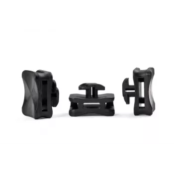 Suport pentru cleme de cablu HellermannTyton ACFM8W6.2PT3-PA66/6HIRHS-BK pentru șine de profil, stabilizat termic, rezistent la impact, negru, 25 buc. 151-03249