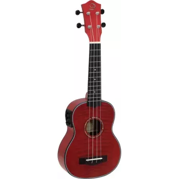 DIMAVERY UK-100 Soprano Ukulele, Flamed Red 26255807