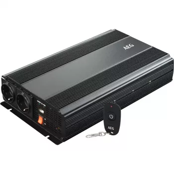 Invertor de tensiune AEG 1500 W 12 V DC la 230 V AC cu telecomandă (10058)