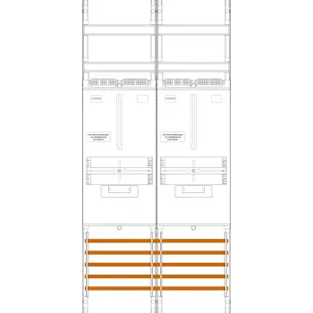 F-Tronic Z21B 2-Field Meter Panel, 1050mm Height, 2-3 HZ, eHZ Compatible, 5-Pole Busbar, 63A 7141303