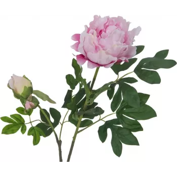 Plantă artificială EUROPALMS Premium Peony Branch, roz, 100cm 82530220