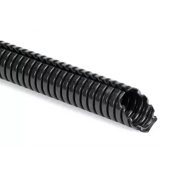HellermannTyton 166-12013 HG-ELWS12-PA6-BK Corrugated Protective Conduit, Black, 10 mm ID, 50 m