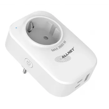 Priză inteligentă WiFi ALLNET ESP32 cu monitorizare a energiei și încărcător 2x USB ALL3079
