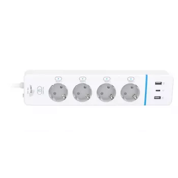 Prelungitor inteligent WiFi ESP32 ALLNET ALL3079-4, 4 prize AC, 2x USB-A și 1x USB-C, măsurare energie