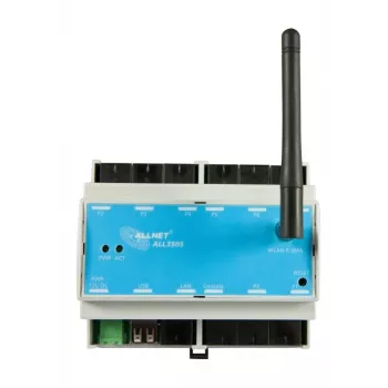 Controller de automatizare a clădirilor IP ALLNET ALL3505v2 cu 8 porturi de senzori, montaj pe șină DIN