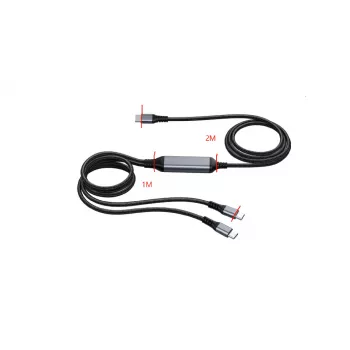 Splitter de încărcare ALLNET USB-C PD 100W (70W+30W) doar pentru încărcare, negru S217890