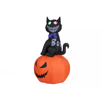 Figură gonflabilă de Halloween EUROPALMS pisică cu dovleac, 183 cm 83316152
