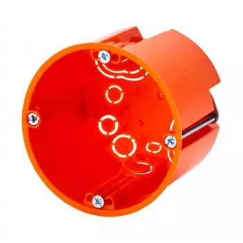 f-tronic HW Cavity Wall Device Box E117, Ø 68 mm, Depth 61 mm, Halogen-Free, Orange 7350165