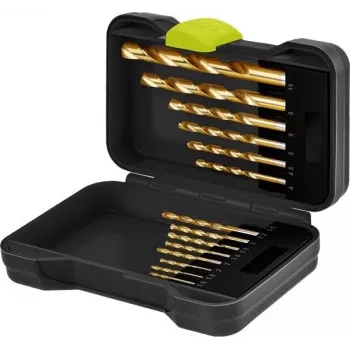 Set de burghie pentru metal Goobay 77850 HSS, 15 piese, 1,5-10 mm, DIN 338, în cutie de depozitare