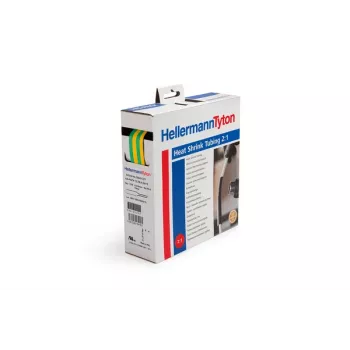 HellermannTyton HIS-PACK Heat Shrink Tubing Box 6.4/3.2 mm Yellow/Green 5 m 300-30647