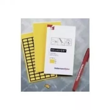 HellermannTyton 598-92427 Removable Yellow Vinyl Thermal Transfer Labels, 44 x 10 mm, 440 Labels