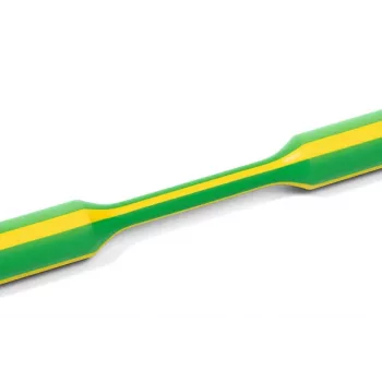 HellermannTyton Tredux Thin Wall Heat Shrink Tubing 2:1, 6.4/3.2 mm, Green/Yellow, 200 mm, 5 Pieces 319-02407