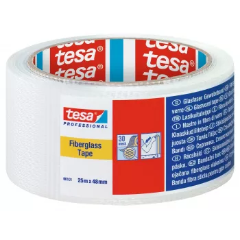 Bandă textilă profesională tesa 60101, albă, 25 m x 48 mm 60101-00000-00