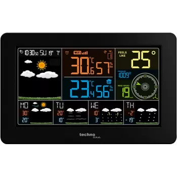 Stație meteo Wi-Fi Techno Line WD2700 cu prognoză pe 4 zile, afișaj color, senzor interior/exterior