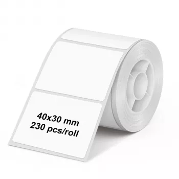 Rolă de etichete Olympia 6320, 40 mm x 30 mm, albă, 230 etichete
