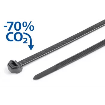 HellermannTyton S50ROS-PP-BK Releasable Cable Tie, 200 x 4.9 mm, Anti-Slip, Polypropylene, Black, 100 pcs 118-00272