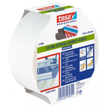 Bandă adezivă PET dublu-față translucidă tesa 51960-00000-11, 10 m x 50 mm