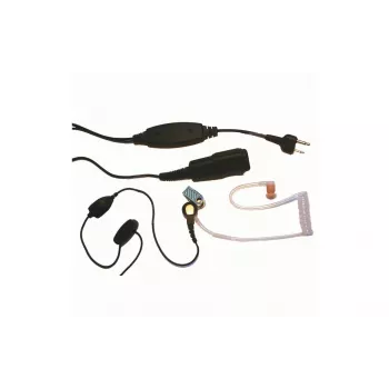 Cască intraauriculară mono MIDLAND Albrecht AE 31-PT07 cu microfon pe braț și PTT, cu fir, conector cu 2 pini, negru 41990