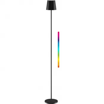 Lampă de podea LED wireless Goobay, mărimea XL, 122 cm, RGBW, neagră 76573