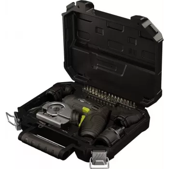 Set de șurubelniță mini cu acumulator Goobay 77817 4 în 1, 35 piese, formă de pistol, cu 4 accesorii