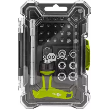 Set de șurubelnițe Goobay cu set de 30 biți - trusă de precizie pentru înșurubare, montaj și reparare electronică (77841)