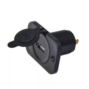 Priză de încărcare USB încorporată IWH 12/24V, 2,1A, 1x USB-A, montaj pe panou 019004