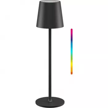 Lampă de masă LED fără fir Wentronic Goobay, mărimea M, 38 cm, RGBW, neagră (76569)