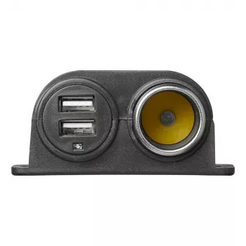 Priză auto IWH 12/24V cu 2 porturi USB, putere totală 4,2A (019010)