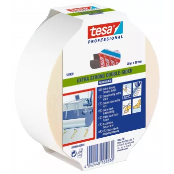 tesa 51960 Double-Sided Adhesive Tape, Translucent, 50 mm x 25 m 51960-00001-11