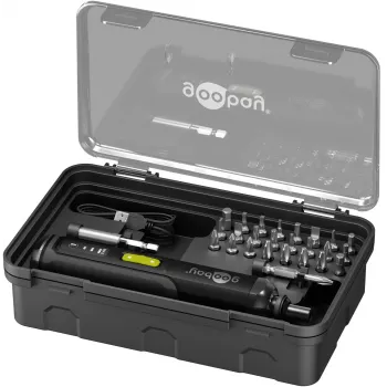 Set de șurubelnițe cu acumulator mini Goobay, 28 piese - șurubelniță de precizie cu 24 biți 77816