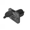 Priză dublă USB cu montaj îngropat IWH, 12/24V, 2,1A, 2x USB-A, negru 019006
