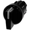 Acționare comutator selector Siemens SIRIUS ACT 3SU1002-2BN10-0AA0, 22mm, 3 poziții, cu blocare, mâner rotativ scurt, negru, iluminabil