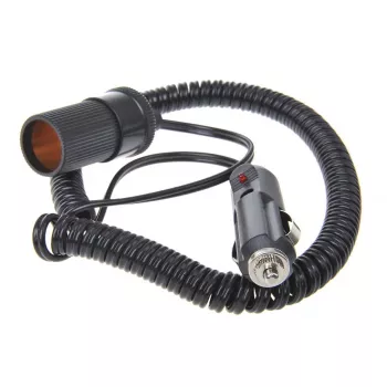 Cablu spiralat prelungitor IWH 12/24V 10A 3m, ștecher brichetă către priză 019001