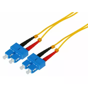 Cablu patch din fibră optică Tecline HD, 9/125 µm, monomod, OS2, SC Duplex la SC Duplex, galben, 15 m 799SS15