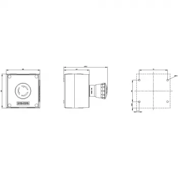 Carcasă completă Siemens SIRIUS ACT 3SU18010NB002AA2 pentru montaj pe podea, 1 buton de oprire de urgență, deblocare prin rotire, roșu, galben