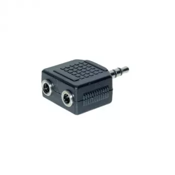 exertis Connect Cablu splitter audio - jack 3,5 mm stereo tată la 2x mamă, 0,2 m, negru 64650