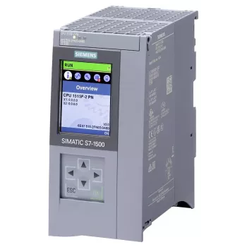 Siemens SIMATIC S7-1500 Failsafe CPU 1515F-2 PN, 500 KB Program / 3 MB Data Memory, 2 PROFINET Interfaces, Integrated Display 6ES75152FN030AB0