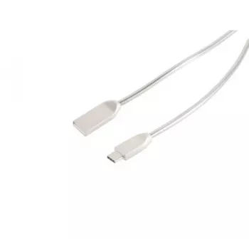 EXERTIS CONNECT cablu USB de încărcare și sincronizare A la Type-C 3.1 oțel argintiu 1,6m 39910217