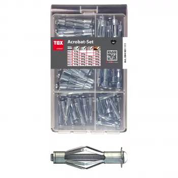 Set dibluri pentru pereți cavi TOX ACROBAT SET 094901111, 60 piese