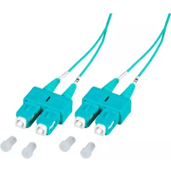 Cablu patch din fibră optică EFB Elektronik SCSCOM3DAQ2 2m Duplex SC OM3 multimod, LSZH aqua