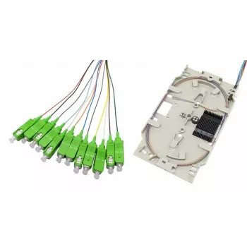 Casetă de splice din fibră optică Tecline cu 12x pigtail OM5, SC/UPC, 2,0 m, pachet de 12 20500027